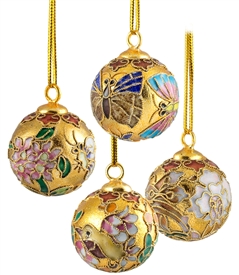 Cloisonne Small Gold Ball Ornament