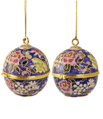 Cloisonne Ball-Shaped Box Ornament