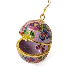 Cloisonne Ball-Shaped Box Ornament