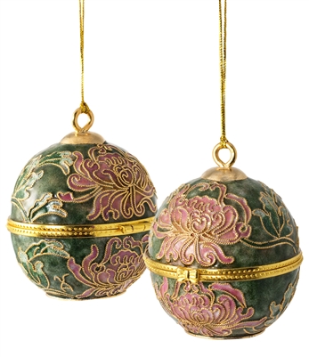 Cloisonne Ball-Shaped Box Ornament
