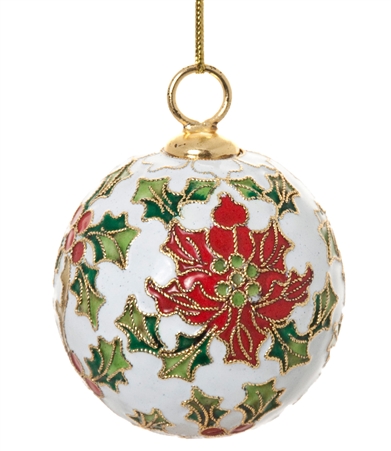 poinsettia ball ornament