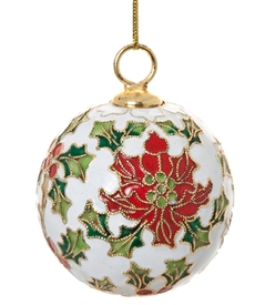 poinsettia ball ornament
