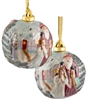 Hand sculptured and Painted Santa with Angel Porcelain Ornament