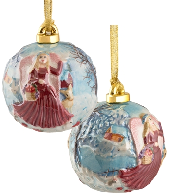 Hand sculptured and Painted Angel Porcelain Ornament