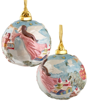 Hand sculptured and Painted Angel Porcelain Ornament