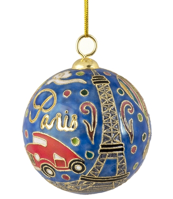 Cloisonne Love Paris Ball Ornament