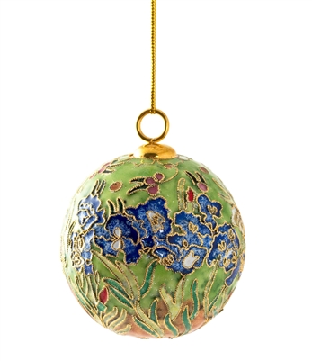 Cloisonne Irises Ball Ornament