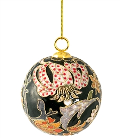 Cloisonne William Morris Golden Lily  Ball Ornament