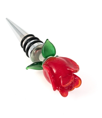red rose bottle stopper
