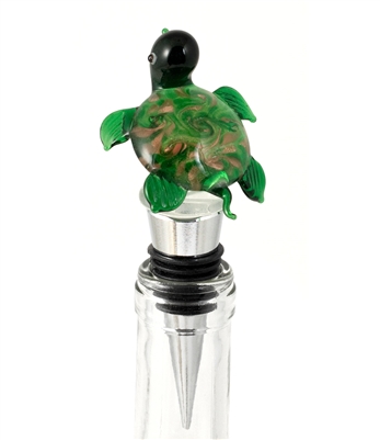 Art Glass Turtle Bottle Stopper