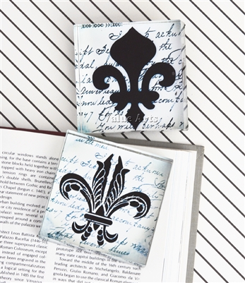 Fleur De Lis Crystal Paper Weight