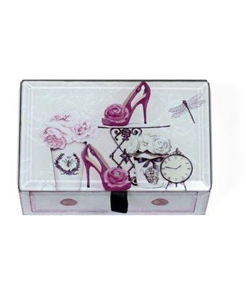Pink Rose High Heel Shoe Treasure Box