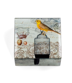 Yellow Bird with Cage Keepsake Box