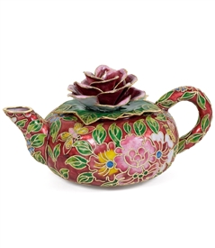 CloisonnÃ© Rose Teapot