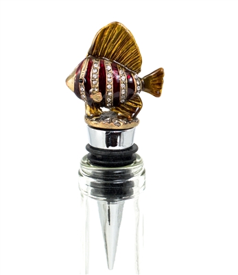 Jeweled Enamel Fish Bottle Stopper