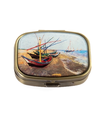 Van Gogh's Fishing Boats Vintage Pill Box