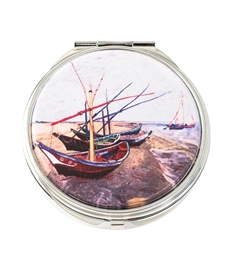 Van Gogh's Fishing Boats On The Beach Round Accessories Box