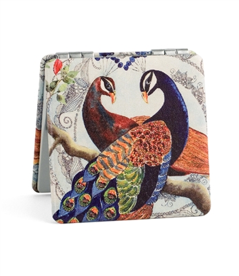 Blue Peacock Travel Mirror