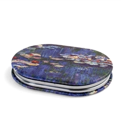 Monet Water Lilies Oval Travel Mirror