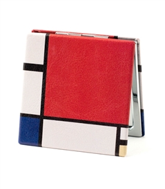 Composition in red yellow blue and black Travel Mirror