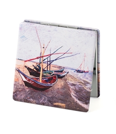 Van Gogh's Fishing Boats On The Beach Travel Mirror