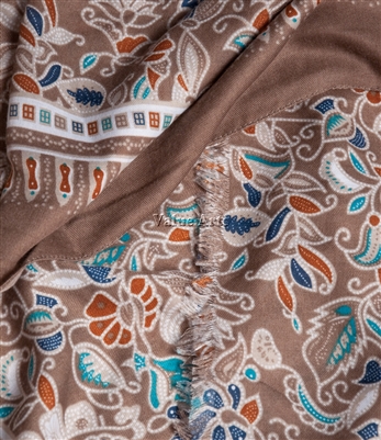 Floral Print Scarf Brown
