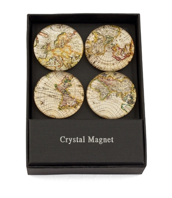 Gold Sparkling Metallic World Map Magnet /Set of 4