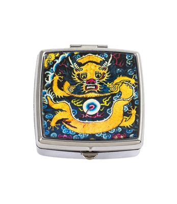 Oriental Dragon Square Pill Box
