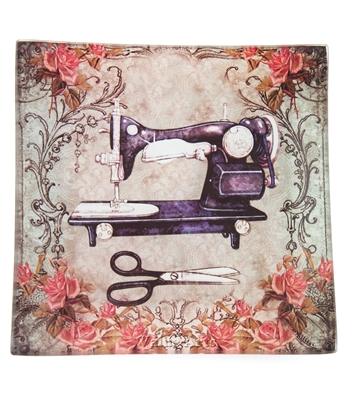 vintage sewing machine dish