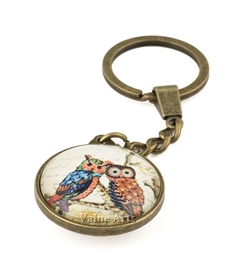 Owl on Branch Key Chain