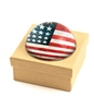 Vintage American Flag Crystal Dome Paperweight