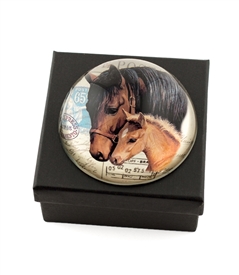 Vintage Horse Crystal Dome Paperweight