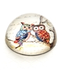 Vintage Owl on Branch Crystal Dome Paperweight