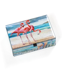 Flamingo  on Beach Treasure Box