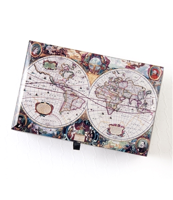 Vintage World Map Treasure Box