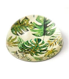 Tropical leaves Paper Weight with Gold Sparkling Metallic