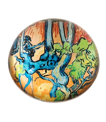 Van Gogh Tree Roots Crystal Glass Dome Paperweight