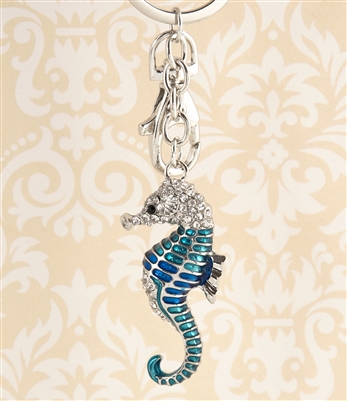 Blue Seahorse Key Chain