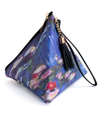 Monet's Water Lilies Triangle Wristlet Clutch Purse