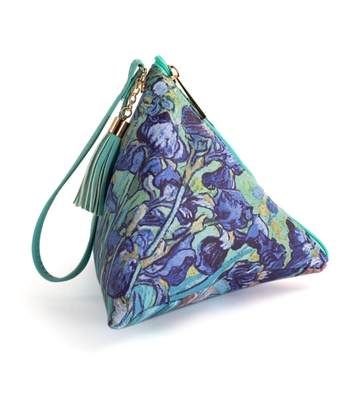 Irises Triangle Wristlet Clutch Purse