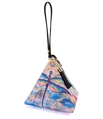 Dragonfly Triangle Wristlet Clutch Purse