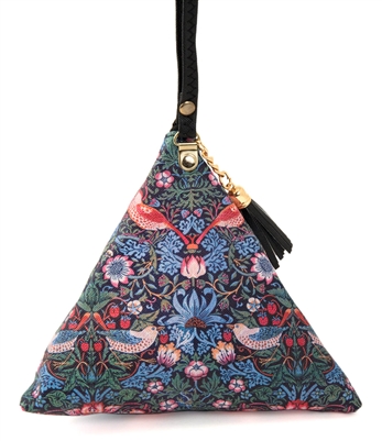 Strawberry Thief Triangle Wristlet Clutch Purse