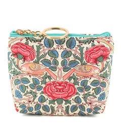 William Morris Red Rose Keyring Coin Purse