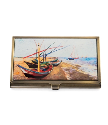 Van Gogh's Fishing Boats On The Beach Card Case