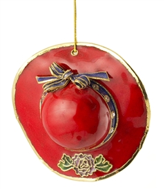 Cloisonne Red Hat Ornament