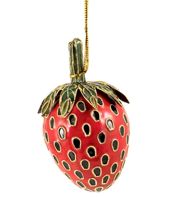 Cloisonne Strawberry  Ornament