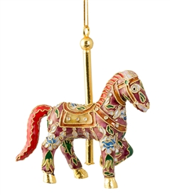 Cloisonne Carousel Horse Ornament