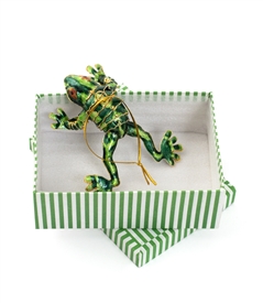 Cloisonne Articulate Frog Ornament