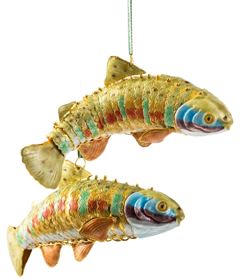Cloisonne Articulate XLg.Fish Ornament