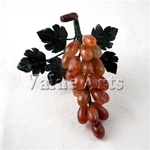 Nature Carnelian Grape with Green Jade Leaves